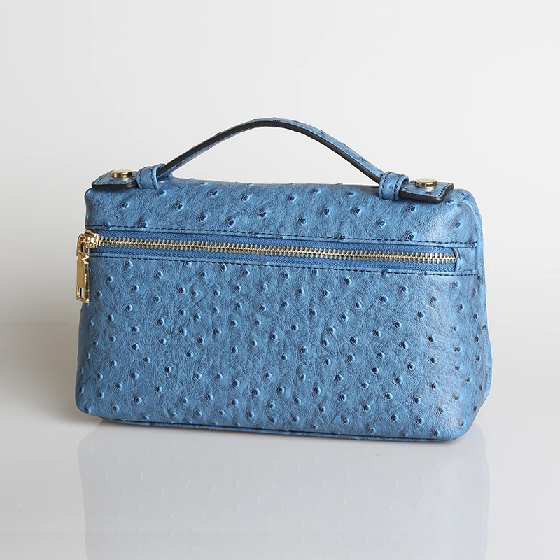 XMESSUN, новинка, модная дизайнерская сумка, тисненая кожа питона, переносная сумка, большой клатч, дамская сумочка, сумочка, черная сумка для макияжа - Цвет: Ostr Falme Blue (L)