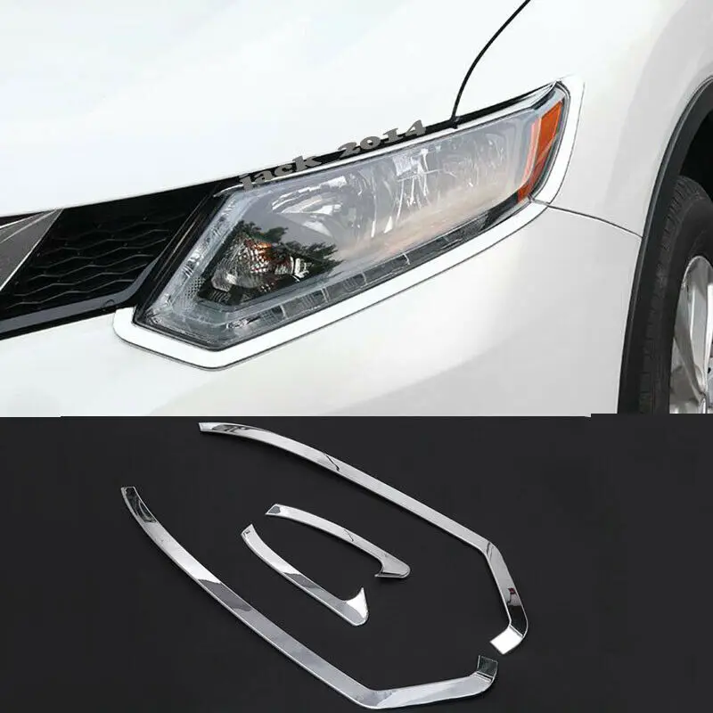 Хромированная передняя фара реснички на фары отделка Подходит для Nissan Rogue X-Trail