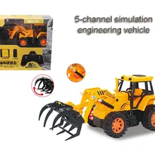14*12*18 см мини RC деревянный захват Строительная модель грузовика 5 каналов 2,4 г инженерный автомобиль забавная игрушка для мальчика подарок