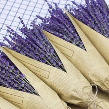 Лавандовый сушеный цветочный букет, домашнее украшение Лавандовые Цветочные пучки романтическое волокно Декор