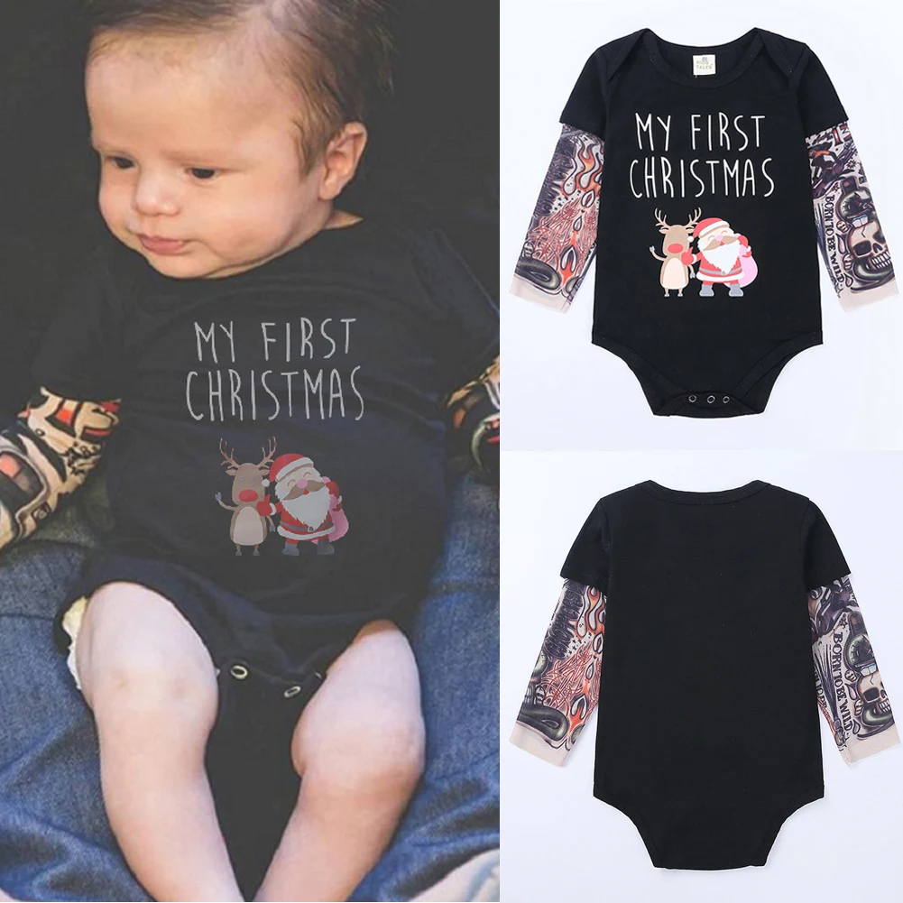 USA Infant Baby Girl LOVE Romper Jumpsuit Bodysuit Outfit Kids Clothes Christmas