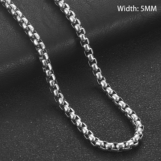 Fashion 2-5mm Mens Box Chain Stainless Steel Necklace For Women Pendant Necklace Jewelry Gift Statement