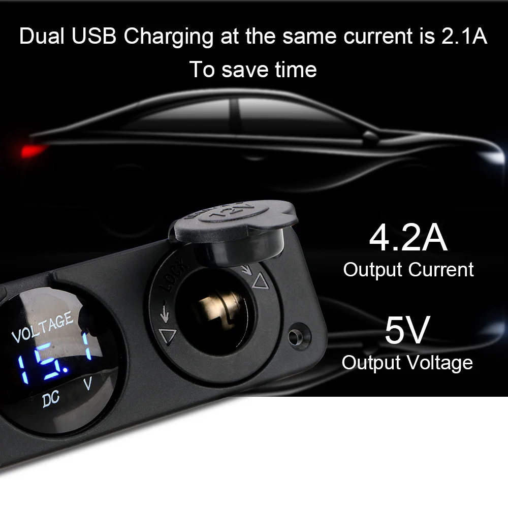 4.2A         USB ڵ   12/24V Voiture а