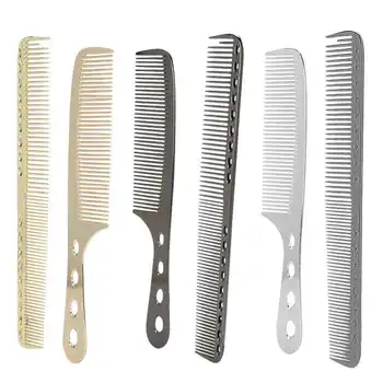 

2pcs Hairdressing Comb Stainless Steel Hair Combs 7 Designs Handle Comb Anti Static Styling Comb Hairdressing Tool Comb