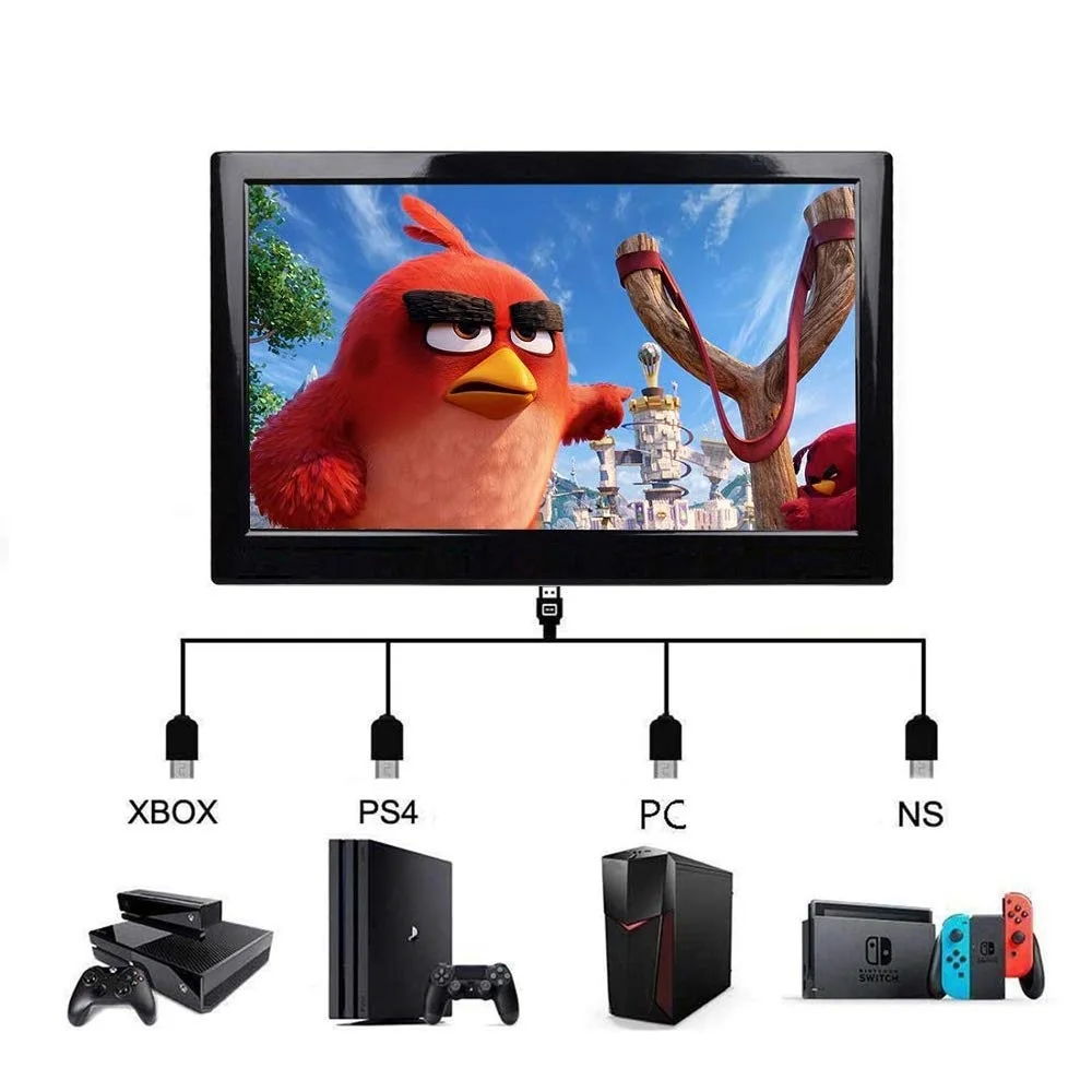  Portable display monitor 1024*600 LCD monitor full view HDMI VGA AV industrial Capacitive 10 inch L