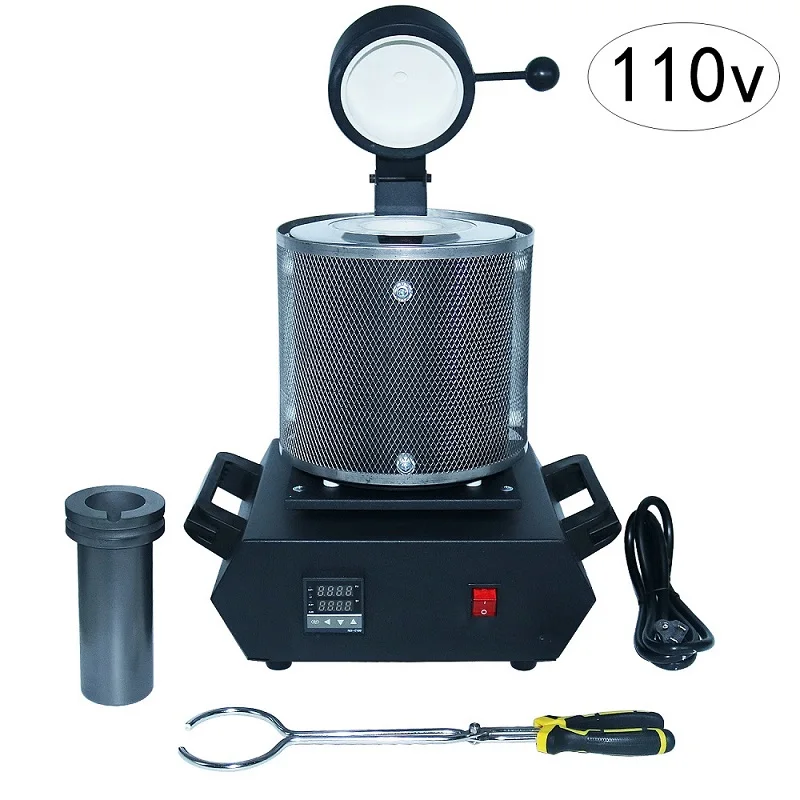 3kg Black 110V 3 кг плавильная печь для золота цифровой плавильной печи машина отопление Ёмкость 2100W литья переработка драгоценные металлы золото серебро - Цвет: 3kg Black 110V