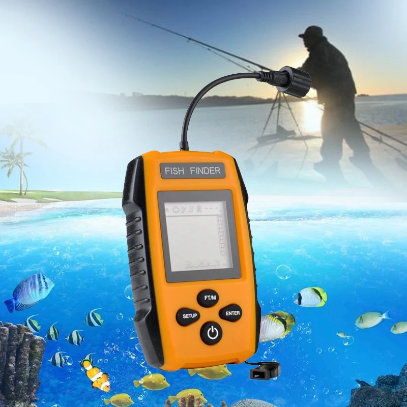 

2018 Portable Fish Finder Wireless Alarm Sonar LCD Fishing Wired Sounder(TL88E )