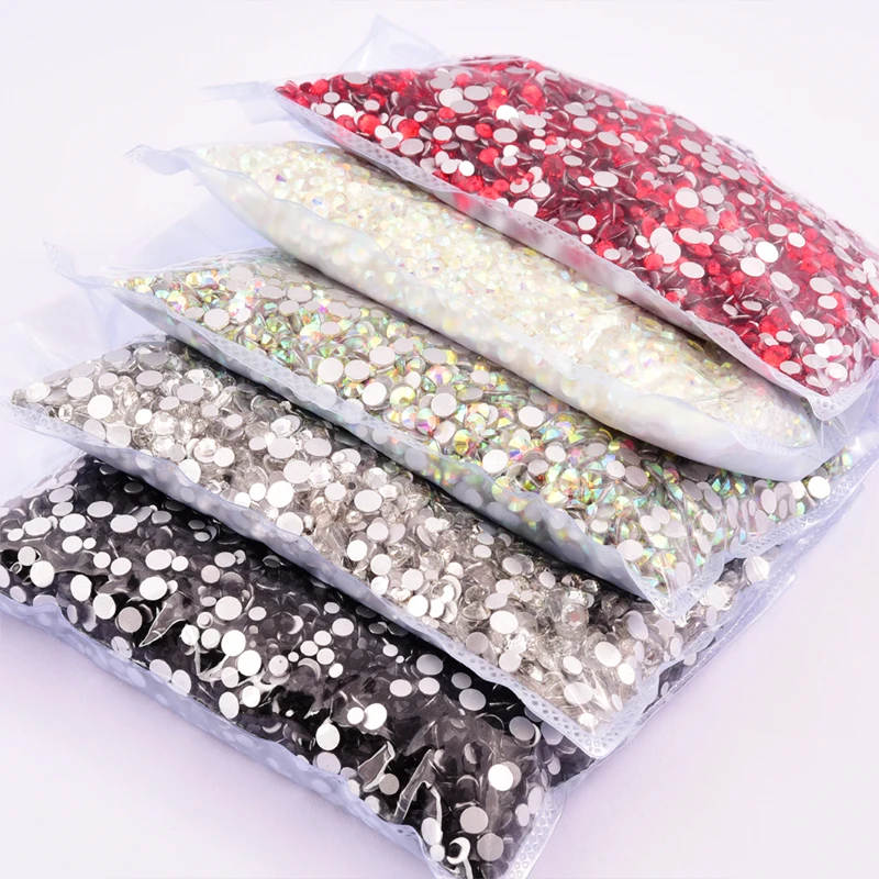 혼합 크기 14400pcs 도매 반짝이 비 핫 수정 라인 석 Strass стразы DIY 손톱 크리스탈 다이아몬드 손톱 매력 드레스
