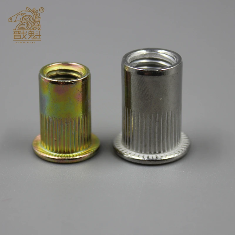 2-30pcs flat head rivet nut stainless steel m3 m4 m5 m6 m8 m10 m12 rivnut zinc plated cap rivet threaded nut