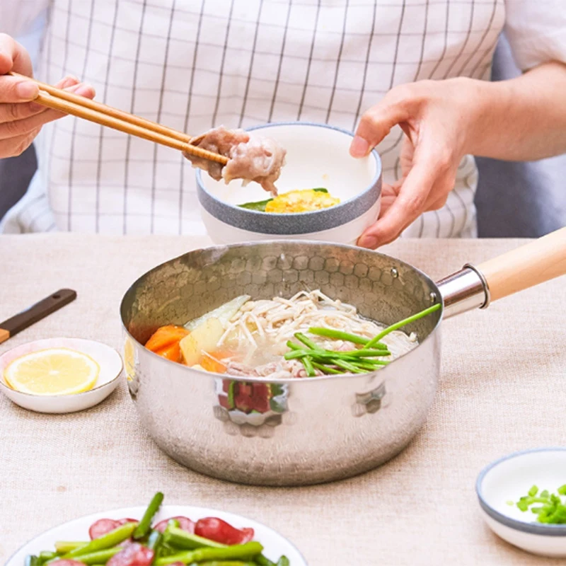 SANQ японский стиль Снежная сковорода кастрюля антипригарная сковорода горшок для лапши молочный горшок деревянная ручка горшок домашняя кухонная утварь кухонные инструменты