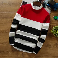 ^#Cheap Fashion Mens Sweaters Style Wool Cotton Striped O-neck Men Sweater Coats Regular Rainbow Sweater 2019 New Clothes Winter Preppy ^#Cheap Fashion Mens Sweaters Style Wool Cotton Striped O-neck Men Sweater Coats Regular Rainbow Sweater 2019 New Clothes Winter Preppy