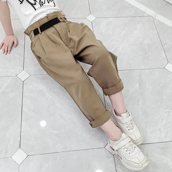 

Children Girl Pants Summer Toddler Kids Elastic Ruffle Waist Belted Baggy Trousers Elegant Pants for Girls 3 6 8 10 12 14 Years