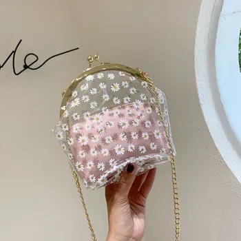 

Transparent Small Bag Women's Bag 2020 Trendy All-match Cross-body Small Daisy Fashion Mother Single Shoulder Clear Bag