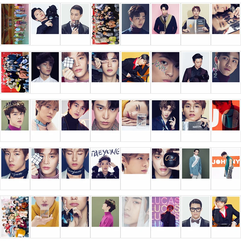 Kpop NCT альбом Polaroid фото ЛОМО карта Модные K-POP NCT вентиляторы подарки металлическая коробка 40 шт./кор. Прямая