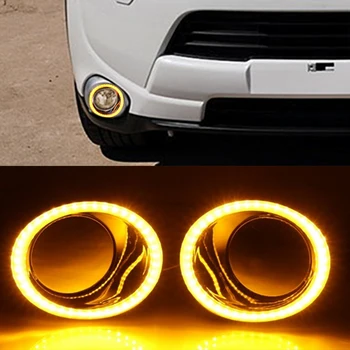 

CSCSNL 1 Pair 12V LED DRL Daytime running light case fog lamp for Mitsubishi Outlander 2013 2014 2015 frame Fog light cover