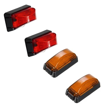 

2Pc 12V 6 Led Trailer Tail Light Side Marker Indicators Lights Clearance Signal Light For Truck Van Boat Trailer Lights