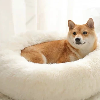 

Sleep Soft Cat Dog Bed Warm Round Kennel Comfortable Calm Pet Bed Small Medium Large Dog Cushion Mat Washable House