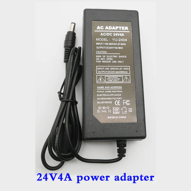 DC 24V 4A 96W источник питания AC110-240V штепсельная Вилка адаптера Великобритании/США/ЕС