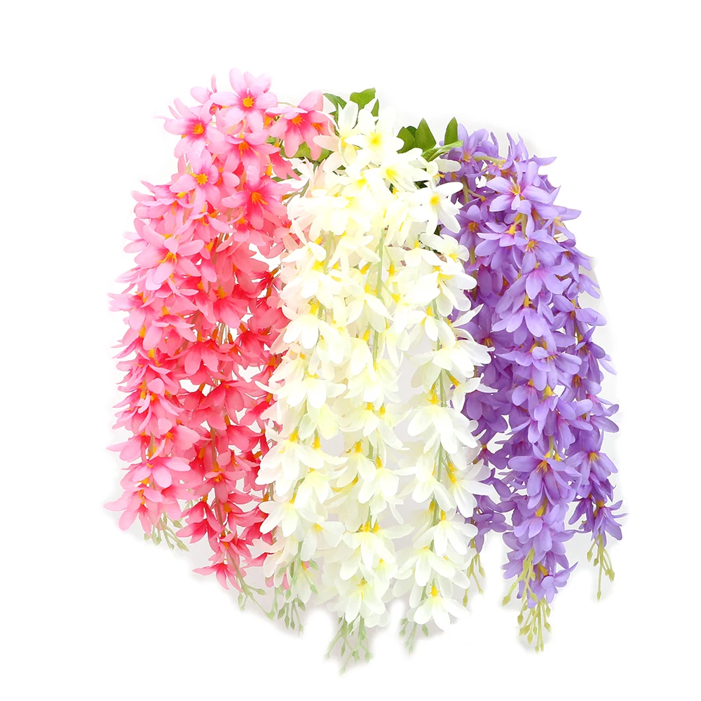

DIY Home Decoration Wedding Party Decor 5 head/Bunch Artificial Clove Fake Silk Wisteria Hanging Rattan Flower Vines Garland