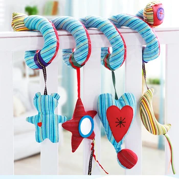 

Cute Infant Babyplay Baby Toys Activity Spiral Bed & Stroller Toy Hanging Bell Revolves Around The Bed Crib Rattle Toys Plush