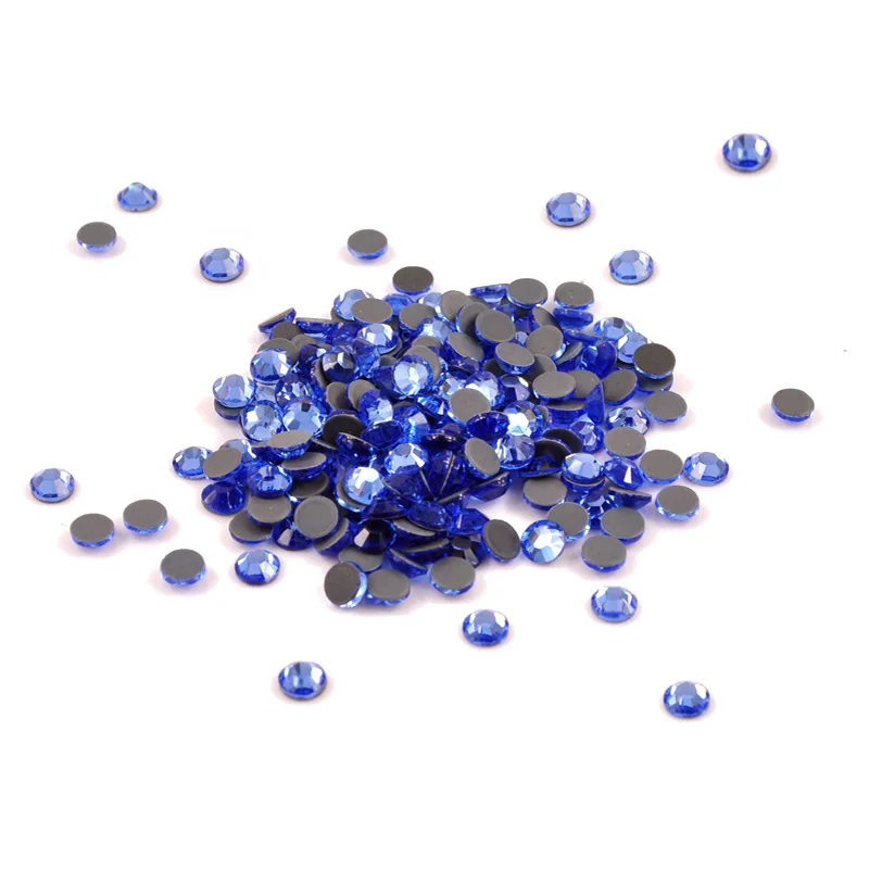 

Light Sapphire Rhinestones Strass Hotfix Glass Crystal Material Flaback DIY Crafts Sparkle Iron On Stones For Clothes Decoration