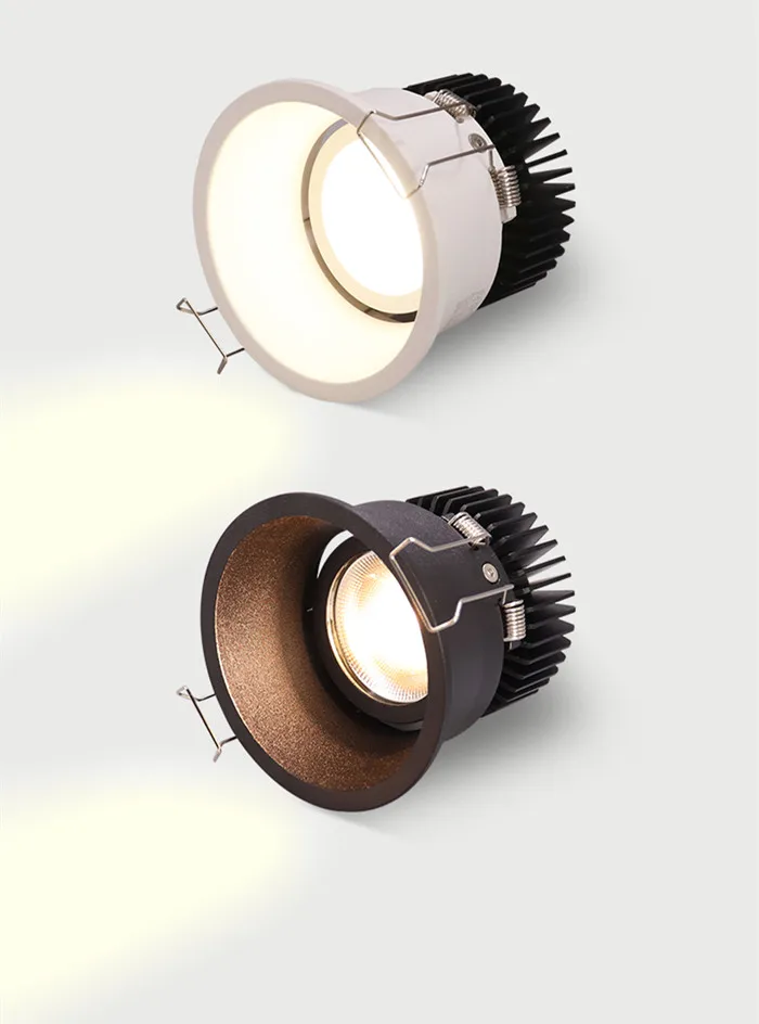 Dimmable Narrow border Embedded Anti-glare Led COB Ceiling Recessed downlight 10w 15w LED wall wash light Hotel Villa Lighting
