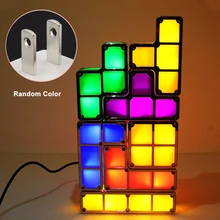 Атмосферные романтические блоки светодиодный светильник для игрушка тетрис Настольная лампа DIY ночник Штабелируемый подарок для детей декоративный случайный цвет