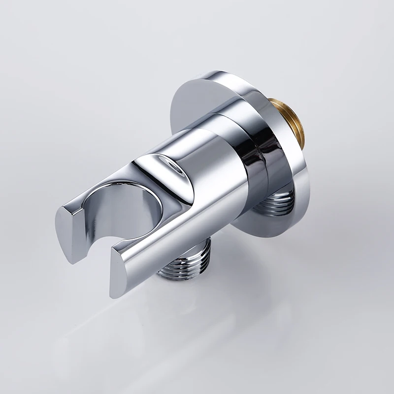 1/2" Handheld Shower Base Shower Hand Fixed Bracket Silver Polished Brass Wall-Mounted Bracket Holder Adjustable for Bathroom