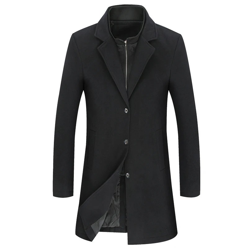 

Plus Size Woolen Man Long Winter Coat For Men 6xl 7xl Men's Windbreakers Overcoat Casaco Masculino KJ261