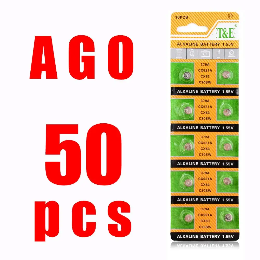 50 шт. кнопочные батарейки 1 55 в AG0 SR63 LR69 LR521 379A SR521SW GP379 D379 V379 V520 AG 0 | Электроника
