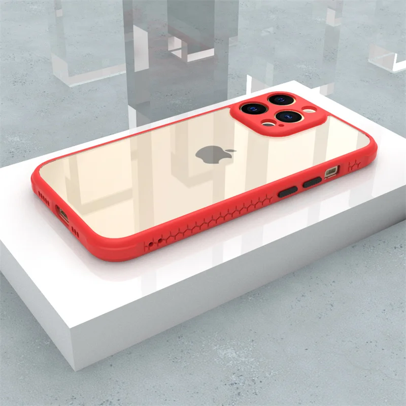 Transparent Shockproof Armor Phone Cases For iPhone 13 12 11 Pro Max X XR XS Mini SE 2020 6 6S 7 8 Plus Anti-Fall Acrylic Cover MagSafe Charger