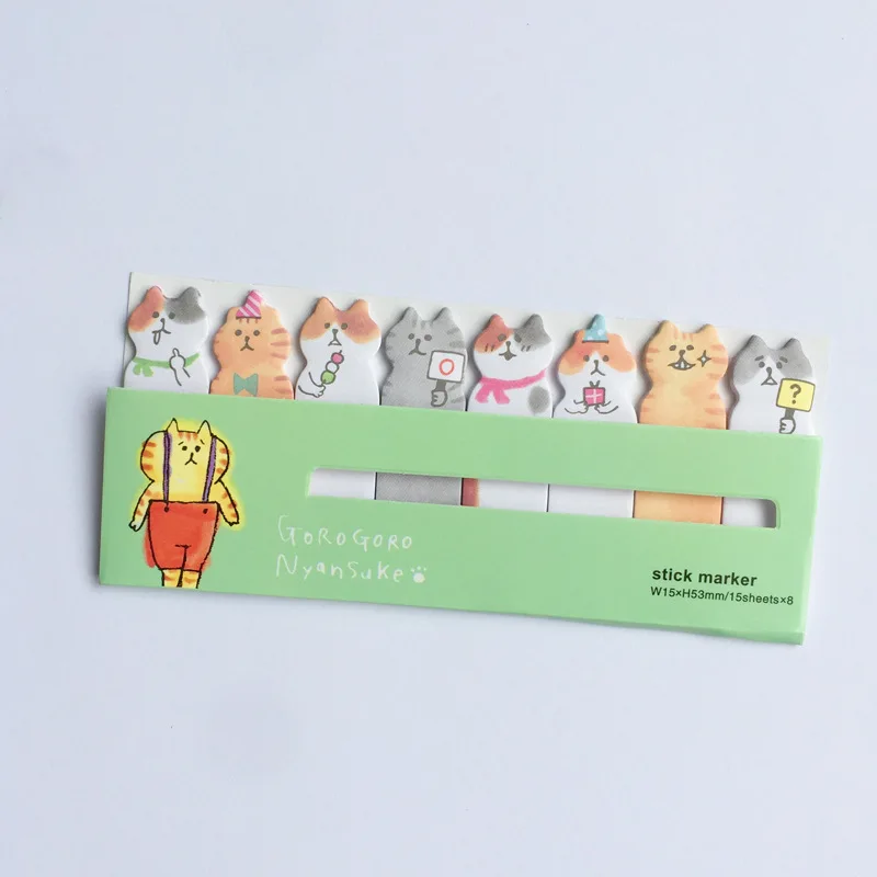 40 упаковок Kawaii стикер блокнот для заметок, блокноты для заметок, стикер милый кот, Закладка, школа планирования, канцелярские принадлежности для офиса