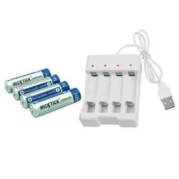 

4/8 pcs AA battery MICKTICK 3000mah Rechargeable 5# 1.5V 2a NI-MH Batteries+4 Slot Battery Charger aa aaa charger