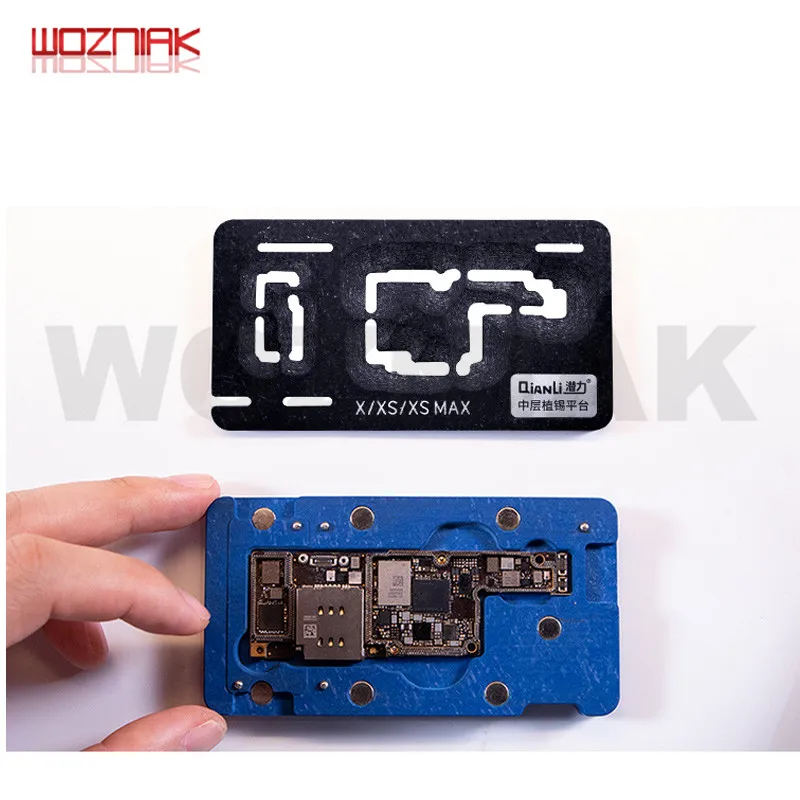 Qianli Motherboard Middle Layer Board 3D BGA Reballing Stencil Plant Tin Platform for iPhone X 11 12 13 14 15 Pro Max Repair Net