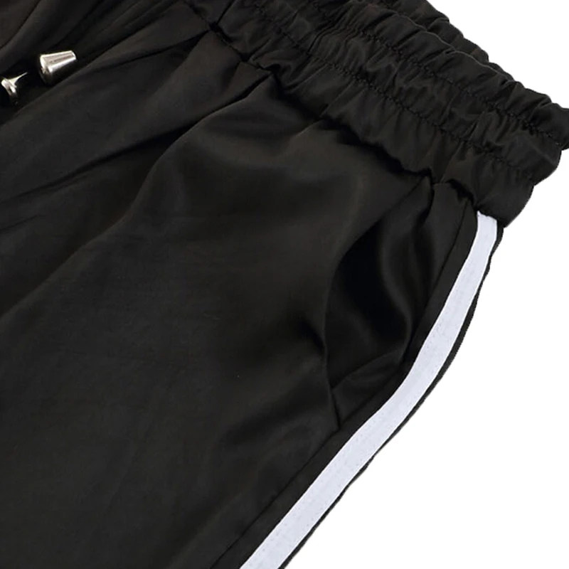 LITTHING женские спортивные брюки повседневные шаровары свободные брюки для женщин черные полосатые боковые спортивные брюки женские большие размеры