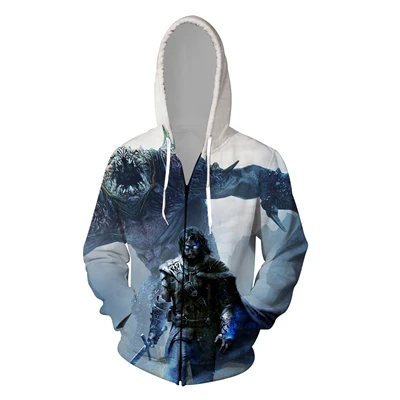 Толстовка мужская осенняя и зимняя повседневная куртка с 3D принтом Властелин колец узор молния кардиган бутик уличная хип-хоп стиль - Цвет: DLY-L-MJ09