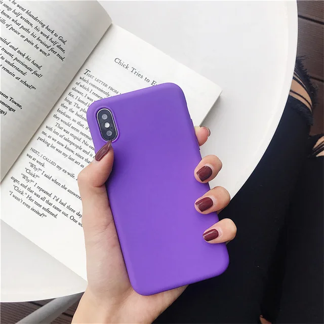 DK-zi Карамельный цвет, силиконовый матовый чехол для телефона для iPhone XR 11 Pro XS Max 6 6S 8 7 Plus 10, простые мягкие чехлы для iPhone X, чехол s Fundas - Цвет: DK-zi