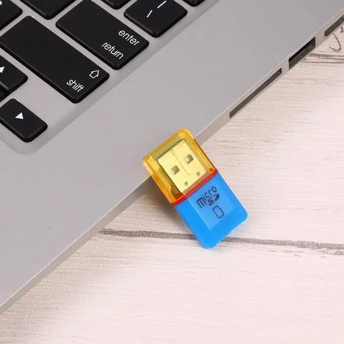 Портативный мини USB 2,0 High Speed Micro SD TF памяти светло-зеленый, синий кард-ридер
