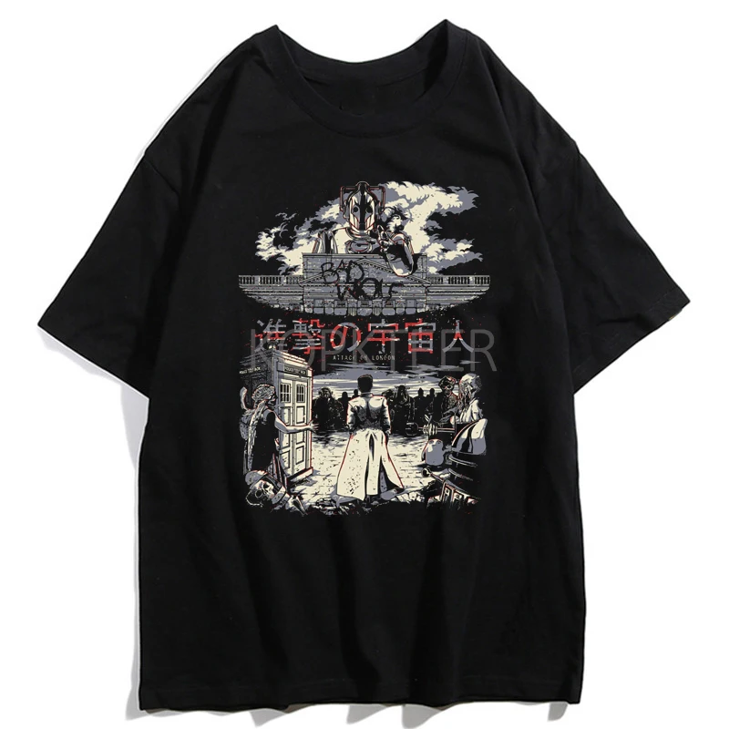 Футболка мужская свободного покроя с коротким рукавом аниме принт Эрена