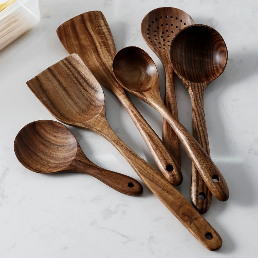 

Natural Wood Tableware Bamboo Utensils Wooden Spoon Wooden Shovel Cooking Tools