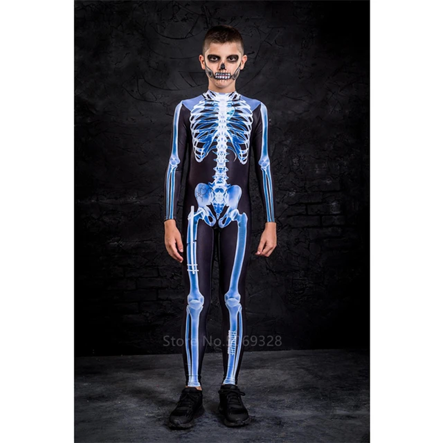 Skull Scary Costume For Kids Skeleton Adult Horror Zombie Fancy Women