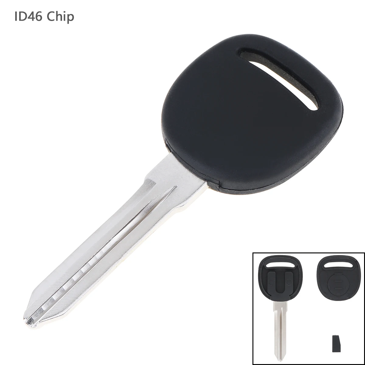 

1pcs Black Replacement Transponder Ignition Key Uncut Blade Blank with ID46 Chip fit for Chevrolet
