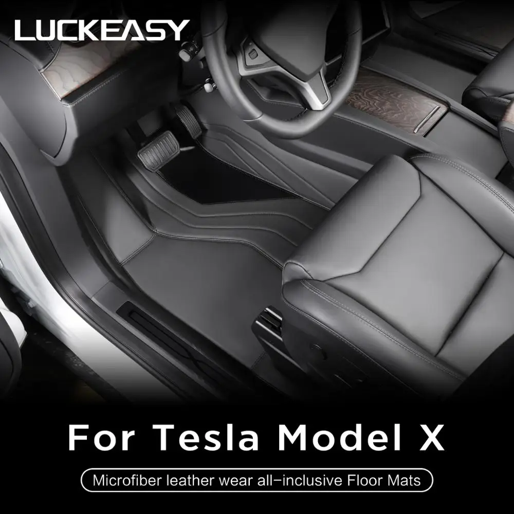 LUCKEASY для Tesla модель X-(6 мест) версия микрофибра кожа носить все включено коврики