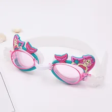 Детские плавательные очки для мужчин и женщин, стиль, Мультяшные животные, плавательные очки, силикагель, водонепроницаемые, противотуманные, детские, Sw