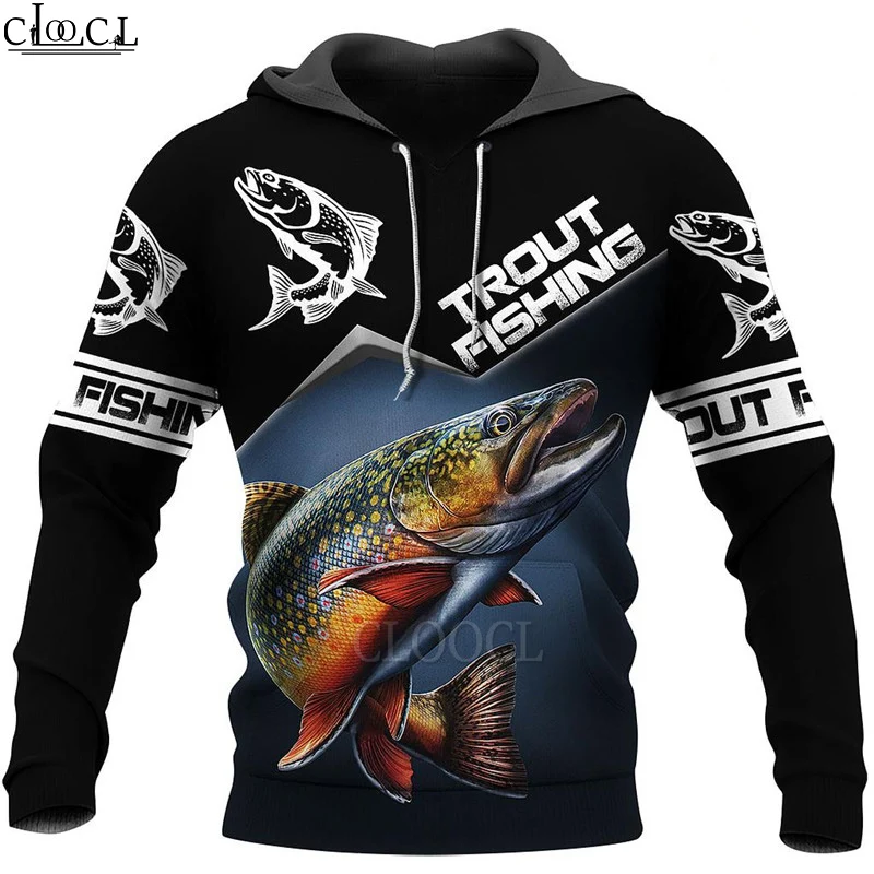 HX Fashion Hoodies Newest Funny Trout Fishing 3D Print Men Women Sweatshirt Streetwear Pullover Tracksuits Drop Shipping | Мужская