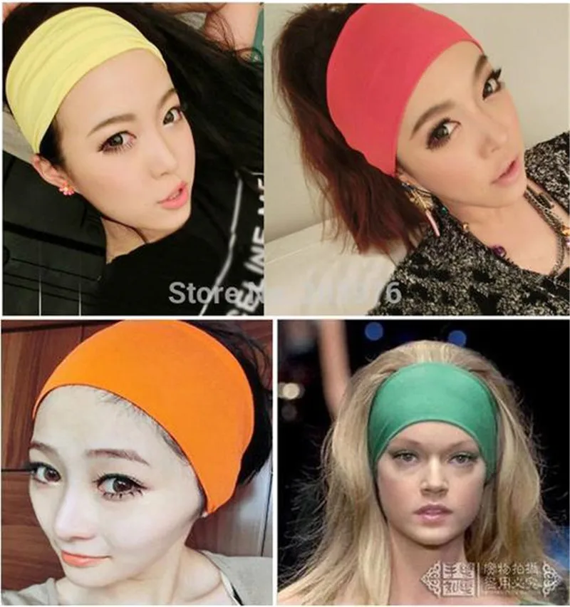 2019 Ear Warm Wide Fall Winter Thick Elastic Sport Solid Headband Running Yoga Hairband Hair Accessories- XMC-W6 |