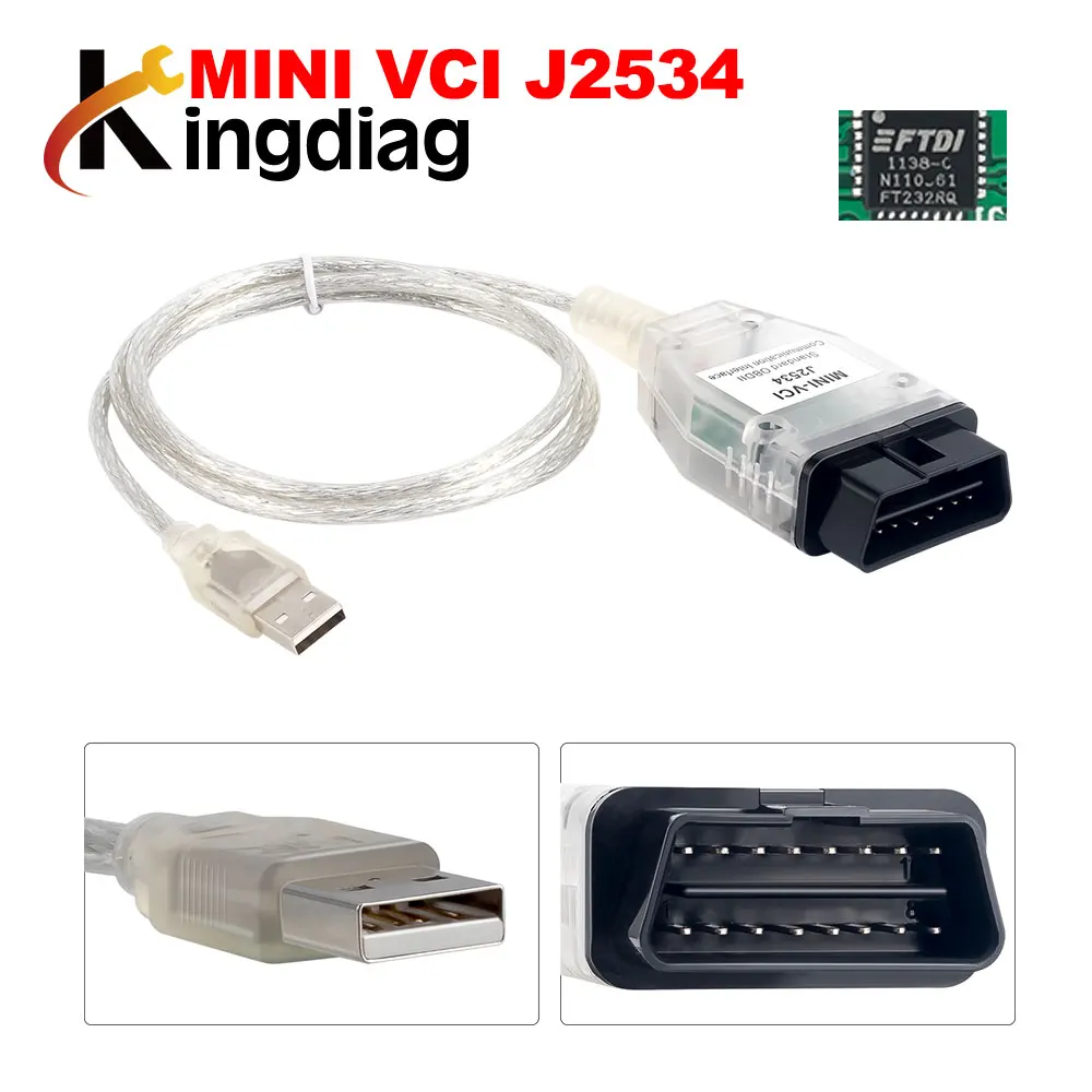 Новейший V13.00.022 мини VCI J2534 интерфейс для TOYOTA TIS Techstream MINI-VCI FT232QR чип OBD2 Диагностический кабель