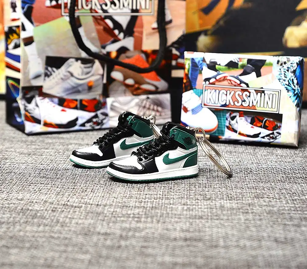 a pair w metal ring Дропшиппинг индивидуальность Jordan поколение AIR JORDAN 1 разведенный носок 3D кроссовок фигурный брелок сумка Подвеска парный брелок - Цвет: a pair w metal ring