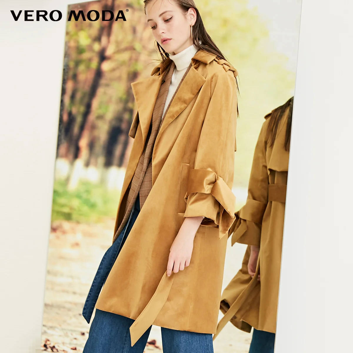 Vero Moda куртка женская зимняя женские осенние ремни сзади лобовое стекло бархат длинный плащ | 318309509