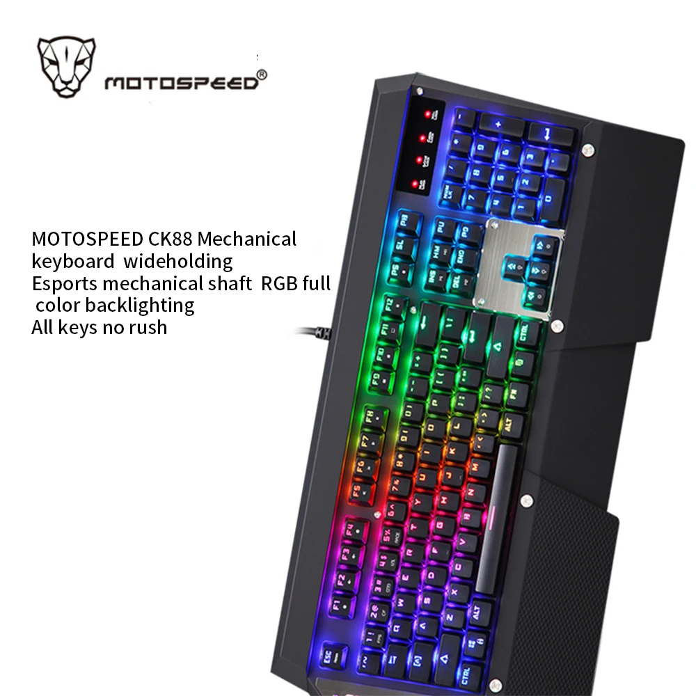 Черная зеленая ось Leopard CK88 полноцветная RGB подсветка игра выделенная настоящая механическая клавиатура E-sports зеленая ось